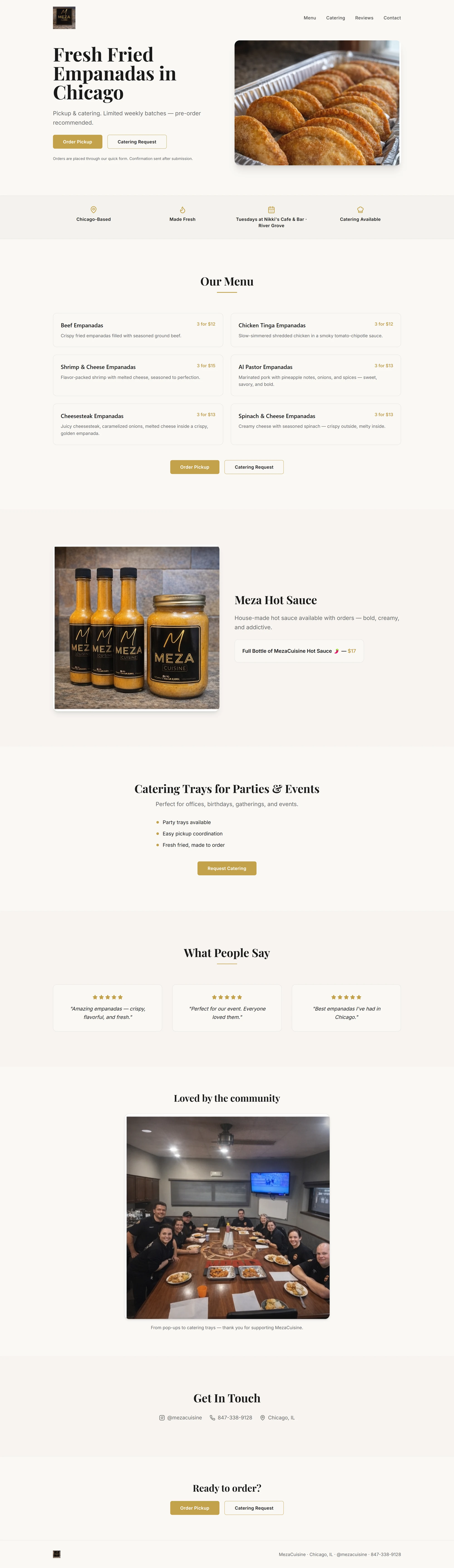 MezaCuisine new website
